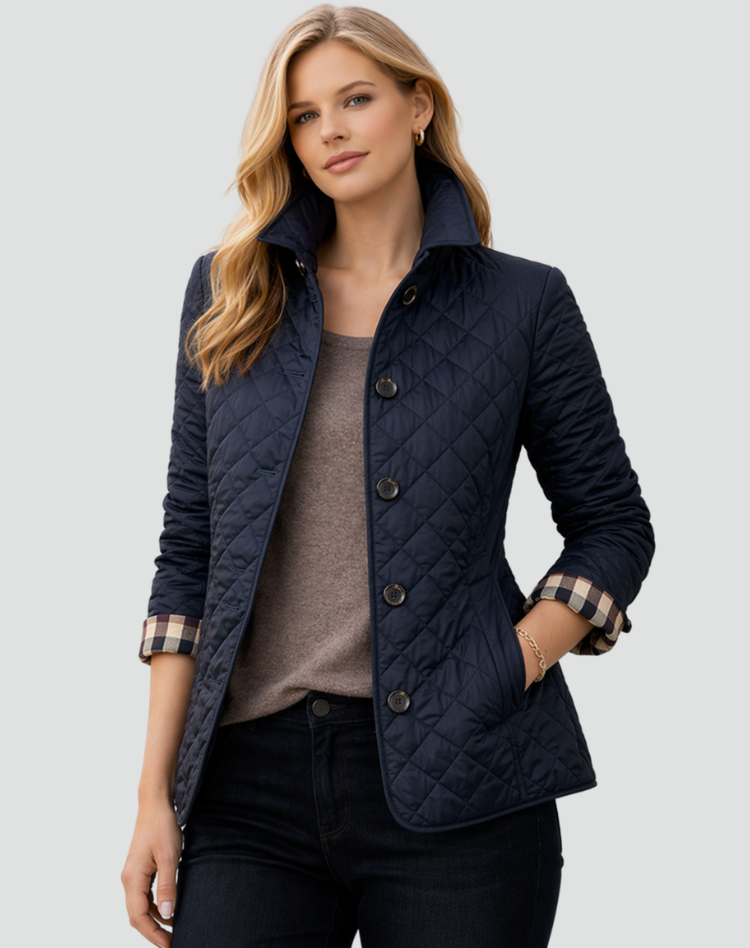 Giacca donna trapuntata versatile, con dettagli a bottoni, perfetta per look quotidiani alla moda.