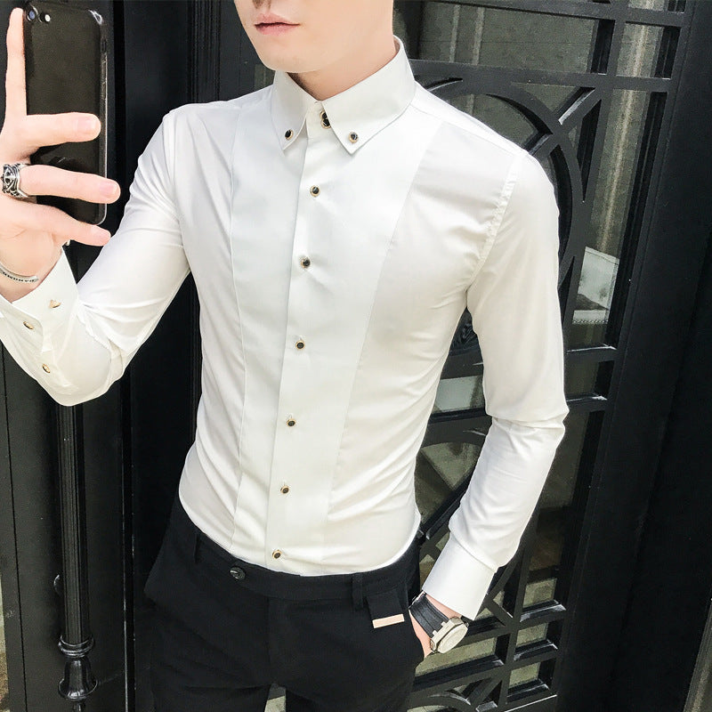 Camicia da donna a maniche lunghe tinta unita, abbigliamento moda femminile slim fit per primavera ed estate, elegante.