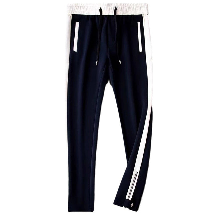 Pantaloni uomo casual patchwork a contrasto, dritti e confortevoli. Un capo versatile per lo stile streetwear.