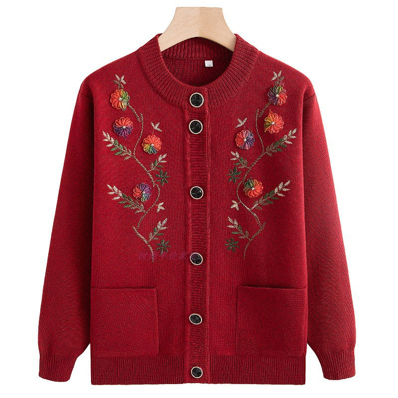 Maglieria donna: cardigan invernale caldo con motivo 3D, elegante, a bottoni e vestibilità ampia per comfort.