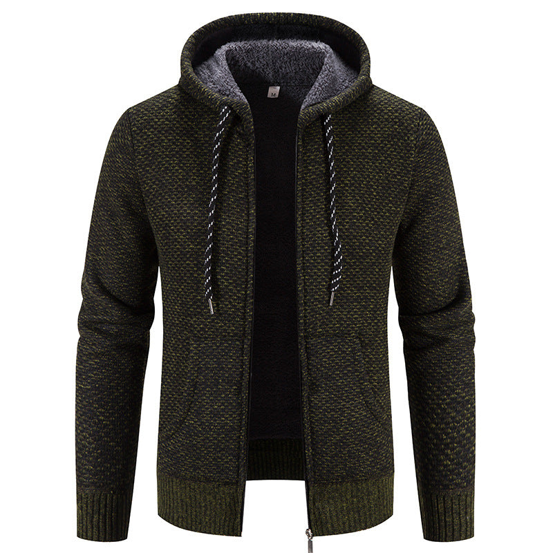 Elegante cappotto invernale da uomo, caldo e resistente al freddo, ideale per un look quotidiano con cappuccio.
