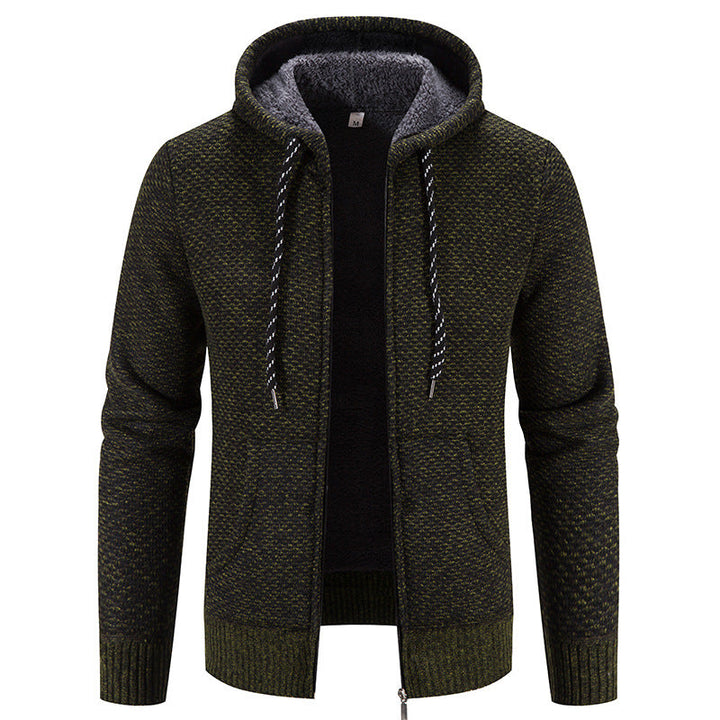 Elegante cappotto invernale da uomo, caldo e resistente al freddo, ideale per un look quotidiano con cappuccio.