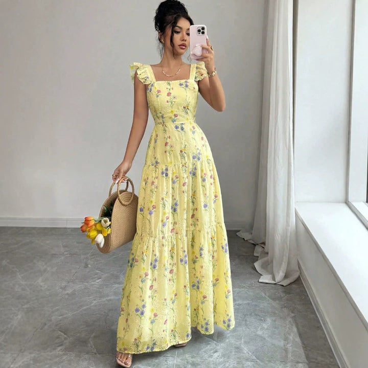 Abito donna floreale stile francese, leggero e romantico, perfetto per l'estate.