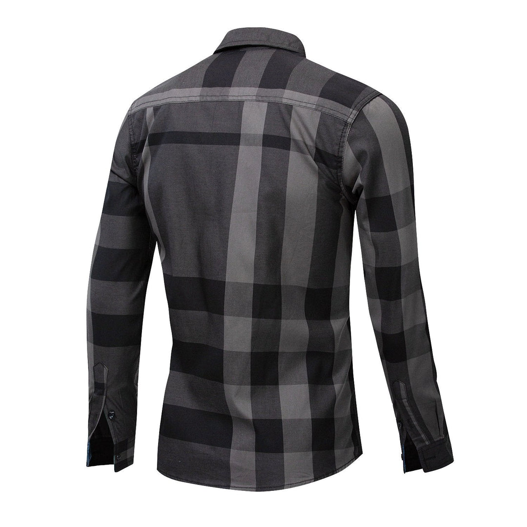 Moda uomo: camicia cardigan scozzese a maniche lunghe, stile casual e look distintivo per comfort quotidiano.