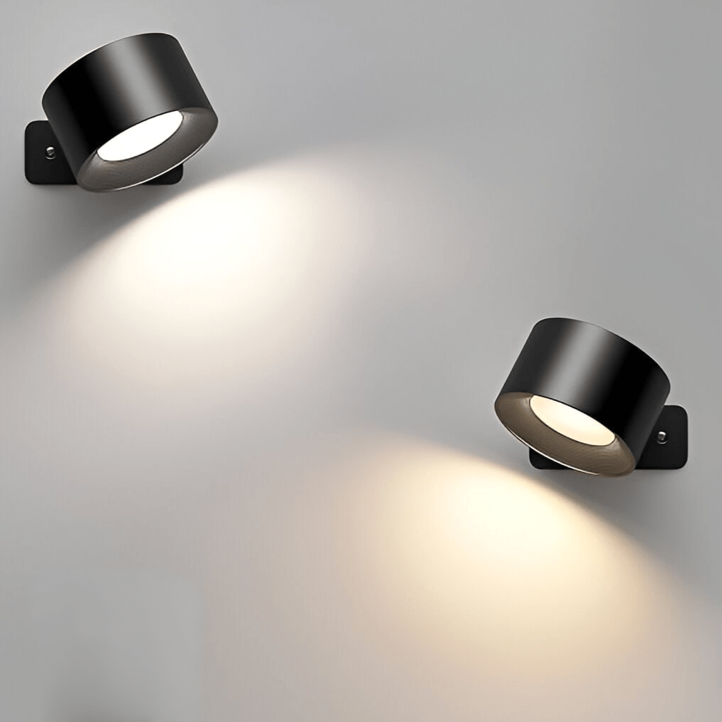 Lampada da parete compatta LED magnetica, wireless, ricaricabile, illuminazione 360° orientabile per casa.
