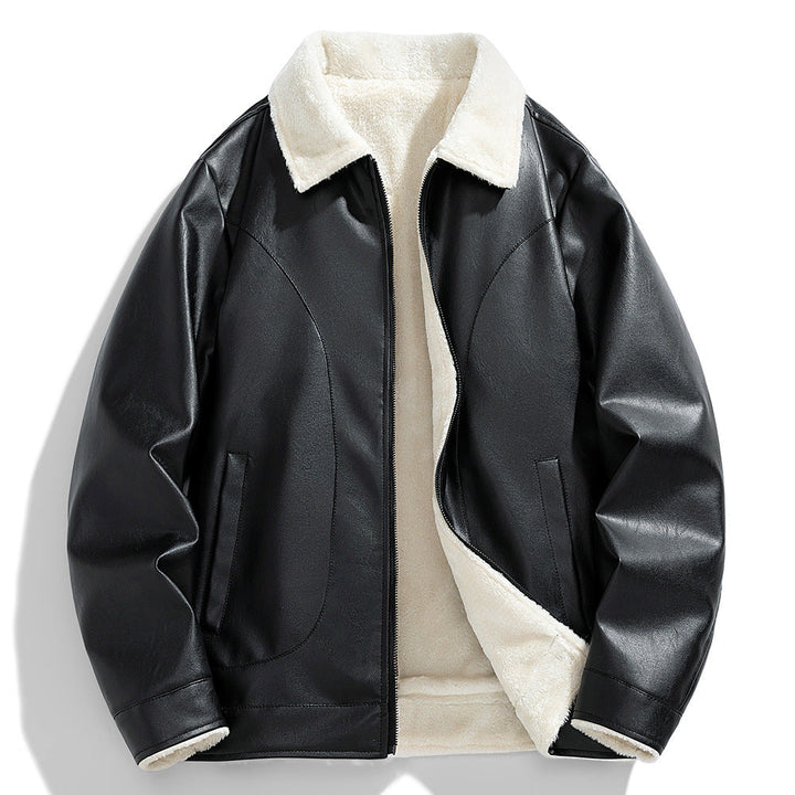 Cappotto invernale uomo elegante nero, vestibilità regolare, caldo e alla moda. Perfetto per l'abbigliamento maschile.