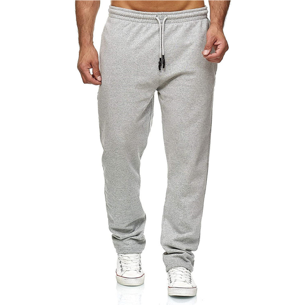 Pantaloni streetwear uomo, taglio a gamba dritta, caldi e versatili per autunno/inverno.