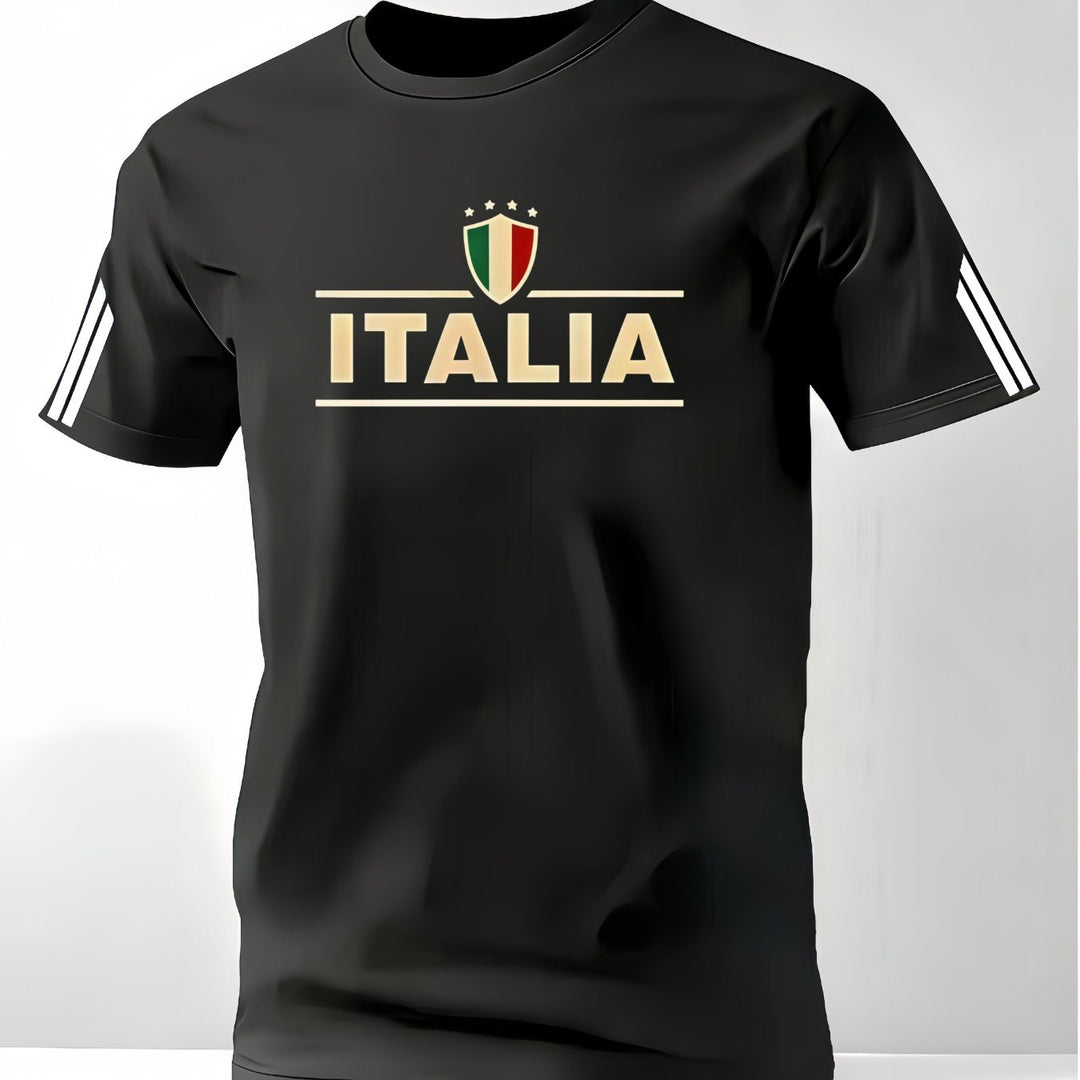 T-shirt girocollo uomo per l'estate, maniche corte. Comfort e stile casual versatile garantito.