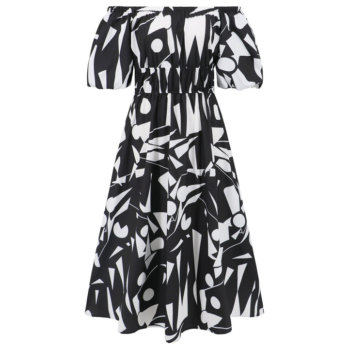 Abito donna midi monospalla con dettagli plissettati, che esalta la figura per un look da cerimonia o festa.