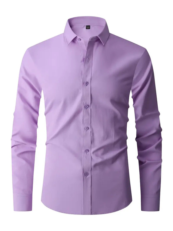 Camicia uomo a maniche lunghe semi-formale, adatta per primavera, estate, autunno e inverno. Stile versatile.