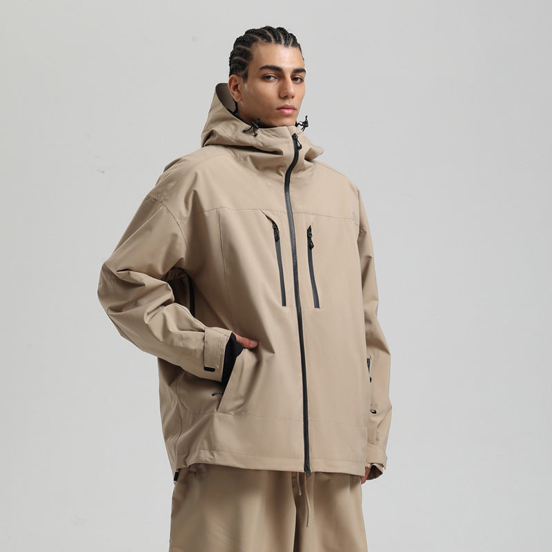 Giacca sci uomo invernale impermeabile, traspirante, per sciare e snowboard. Cappotto con cappuccio.