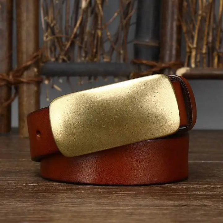 Cintura uomo artigianale in pelle pieno fiore, fibbia ottone. Qualità e durata garantite nel tempo.