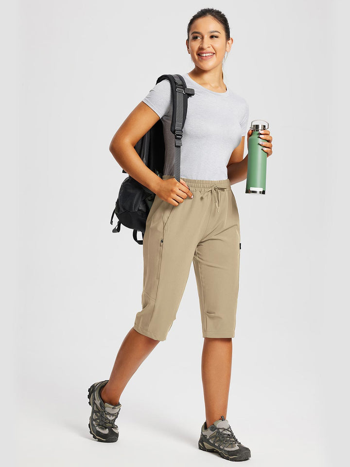 Capri sportivi donna per escursioni veloci, con tasche per gel energetici e barrette.