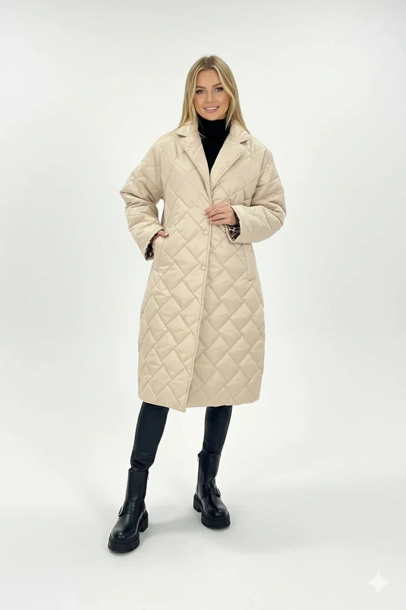 Cappotto reversibile donna, giacca invernale versatile per outfit casual ed eleganti, calore garantito.