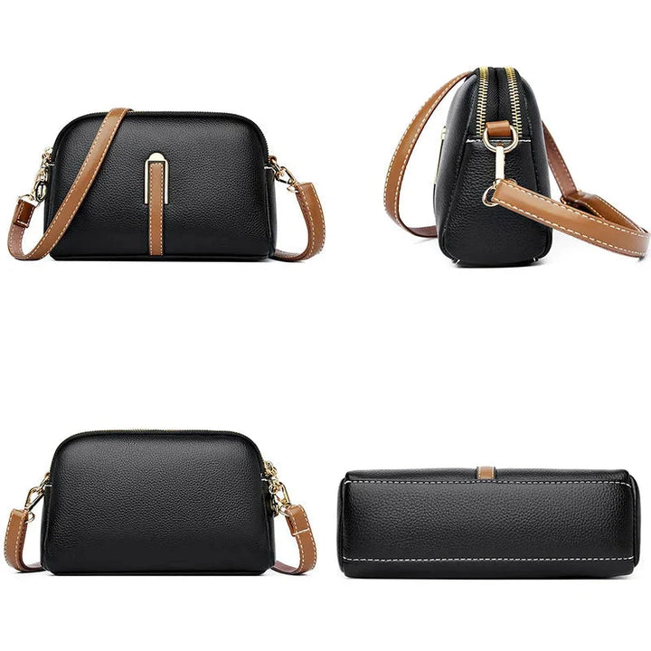 Borsa a tracolla da donna in vera pelle, con tracolla regolabile e finiture eleganti. Stile raffinato.