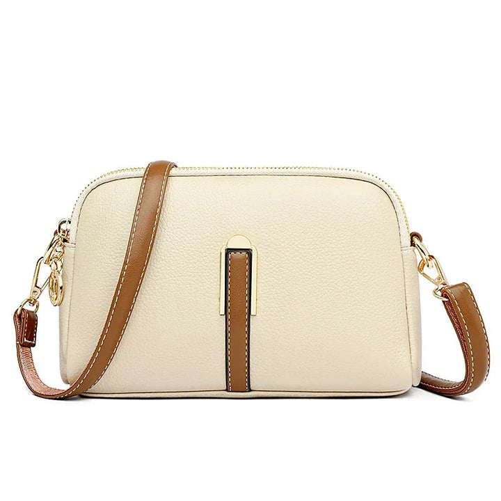 Borsetta a tracolla in vera pelle di alta qualità, accessorio moda elegante da donna. Diversi colori disponibili.