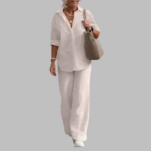 Completo donna estivo, set leggero e comodo con vestibilità ampia, ideale per il relax.