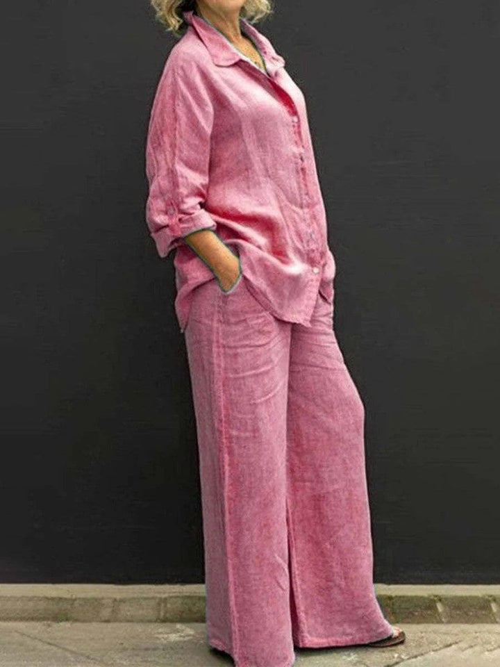 Completo invernale elegante da donna, due pezzi, in tessuto caldo, ideale per un look formale.