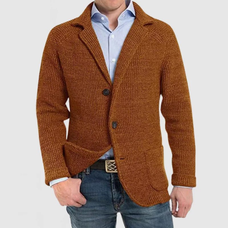 Blazer outerwear uomo elegante, con tasche, ideale per uno stile ricercato e versatile tutto l'anno.