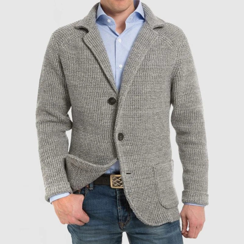 Giacca da uomo moderna ed elegante, con tasche e maniche lunghe, per un outfit di tendenza autunno/inverno.
