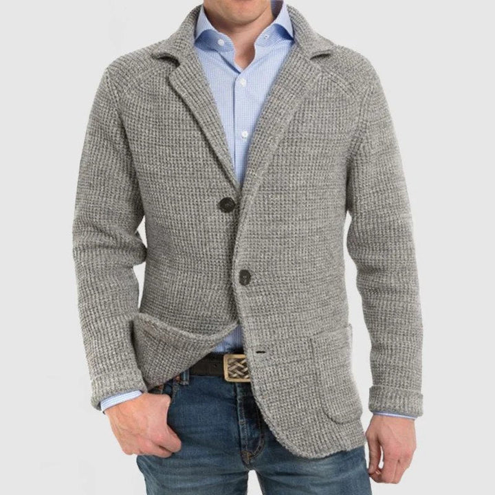 Giacca da uomo moderna ed elegante, con tasche e maniche lunghe, per un outfit di tendenza autunno/inverno.