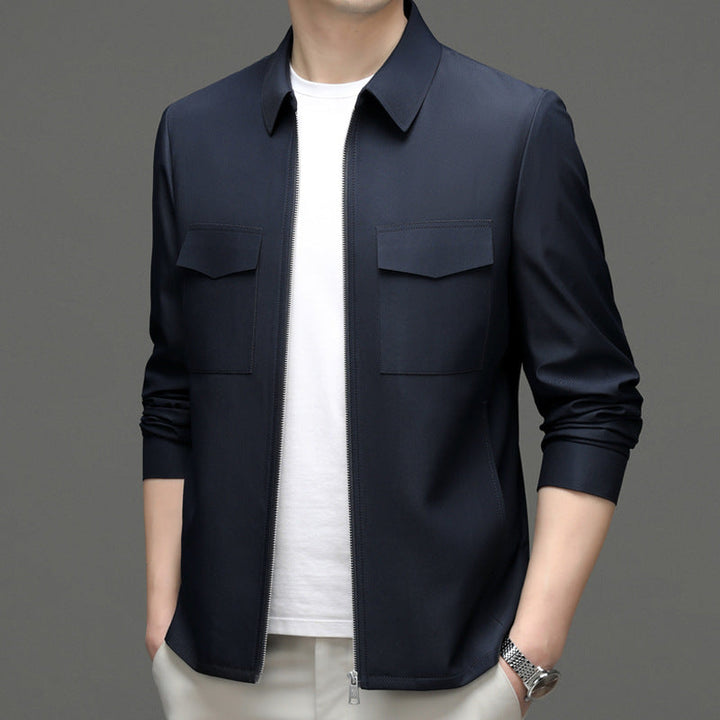 Giacca leggera uomo Harrington multistagione, elegante e casual, ideale primavera autunno. Outwear moda maschile con tasche.