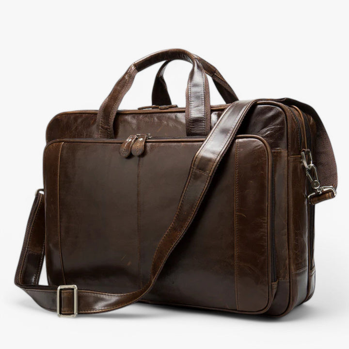 Borsa portadocumenti unisex elegante per lavoro e ufficio, con tracolla removibile versatile.
