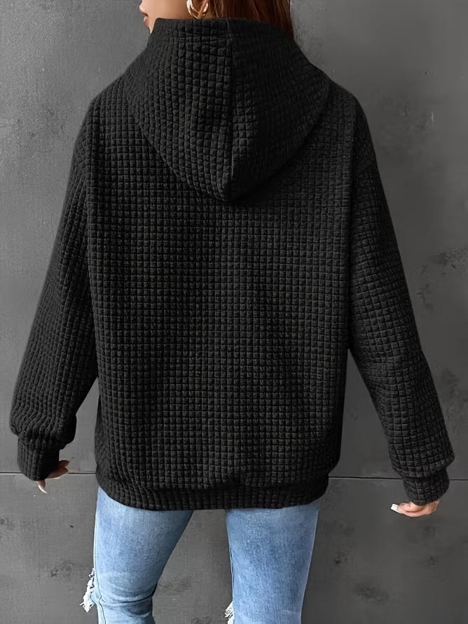 Felpa donna casual con cappuccio, tasca marsupio. Texture innovativa per un comfort superiore.