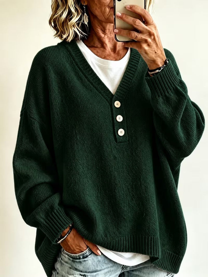 Maglione donna casual tinta unita, stile morbido e confortevole. Perfetto per outfit quotidiani e moda versatile.
