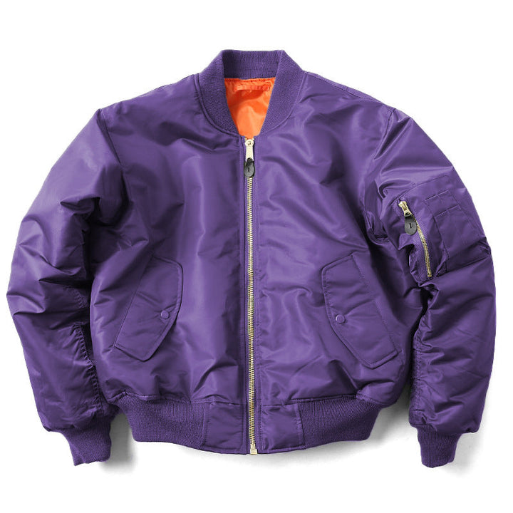 Giacca bomber uomo stile pilota MA-1, autunnale e invernale, perfetta per un look workwear o casual.