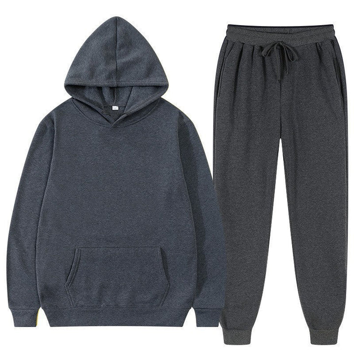 Pantaloni tuta lunghi da uomo e felpa con cappuccio, set autunnale con vestibilità larga per massimo comfort.