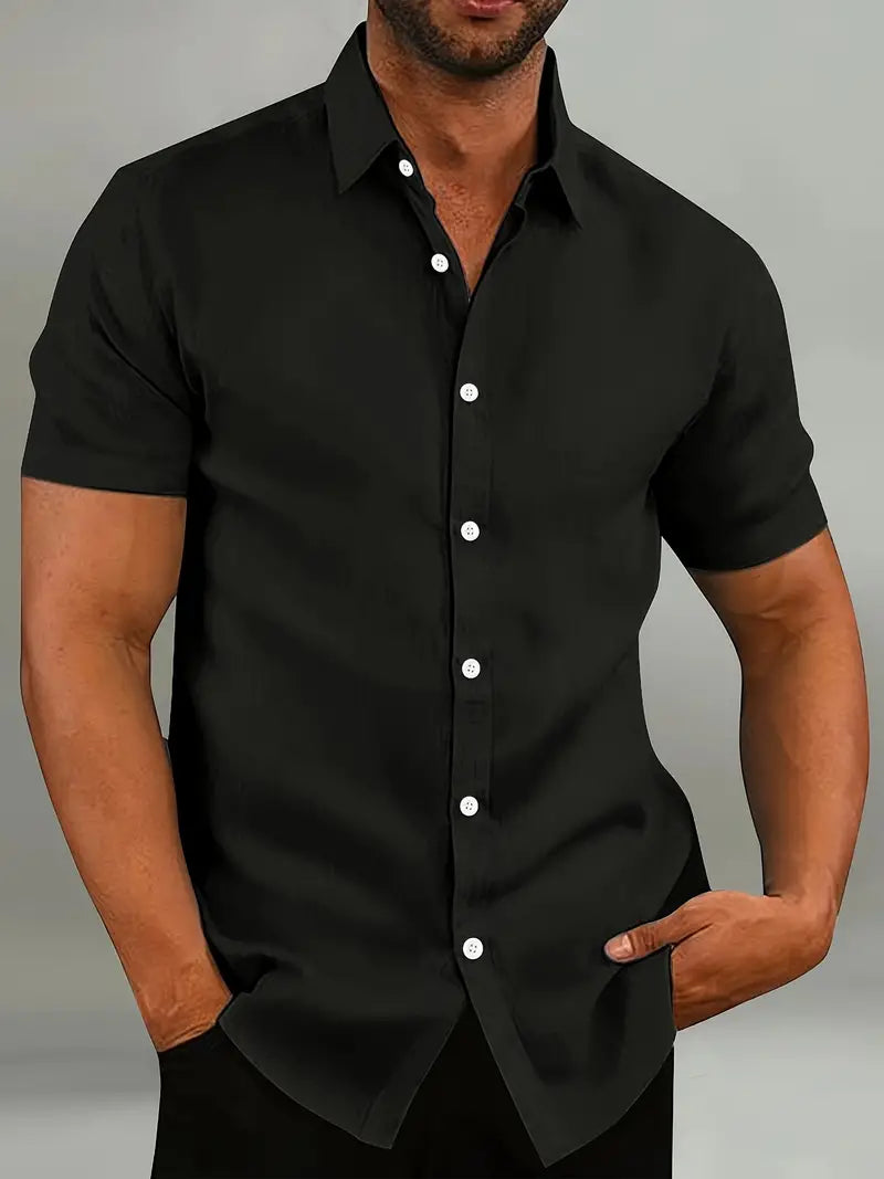 Design leggero: camicia uomo maniche corte, casual. Comfort elevato per lo stile estivo e il tempo libero.