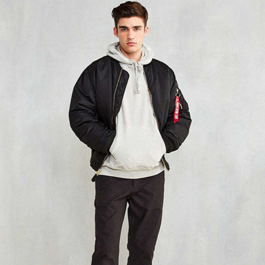 Bomber uomo autunnale/invernale, giacca stile pilota, comoda per esterni, adatta a tutte le stagioni.