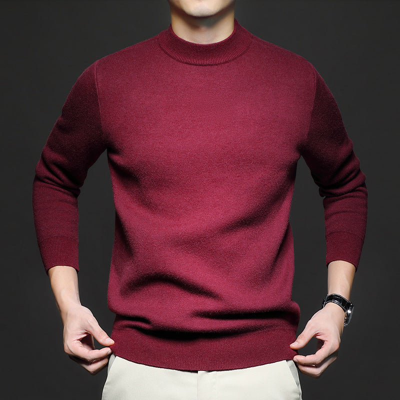 Maglione da uomo slim fit con mezza dolcevita, l'emblema dello stile e della moda autunno-inverno.