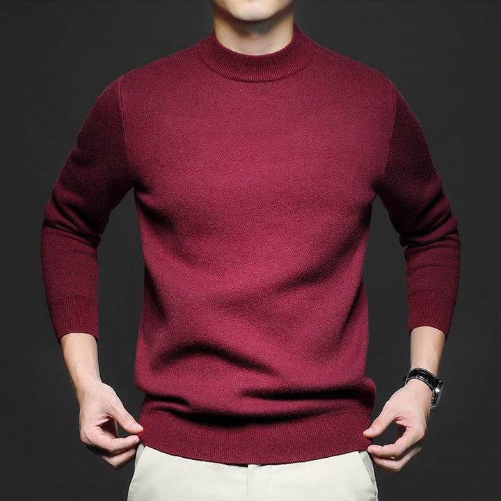 Maglione da uomo slim fit con mezza dolcevita, l'emblema dello stile e della moda autunno-inverno.