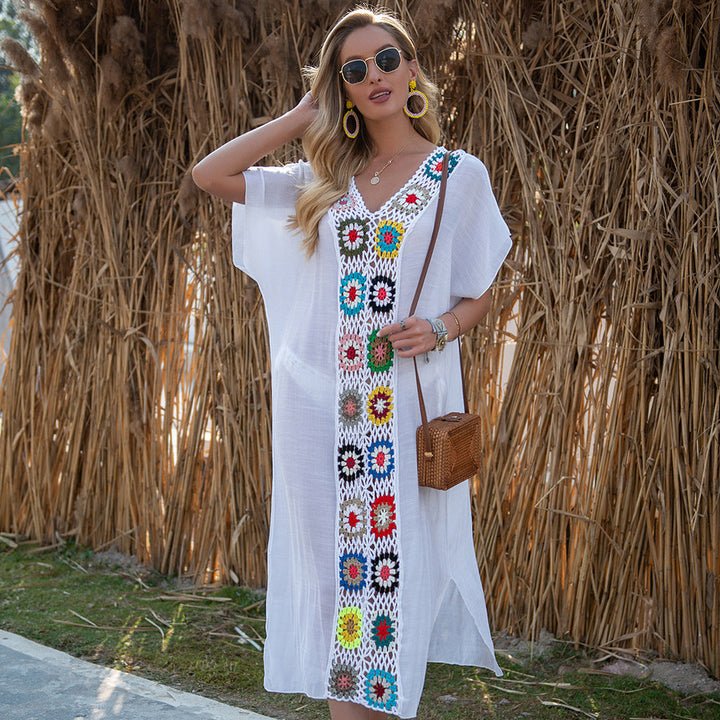 Copricostume donna uncinetto leggero e multicolore, indispensabile per le tue giornate al mare estive.