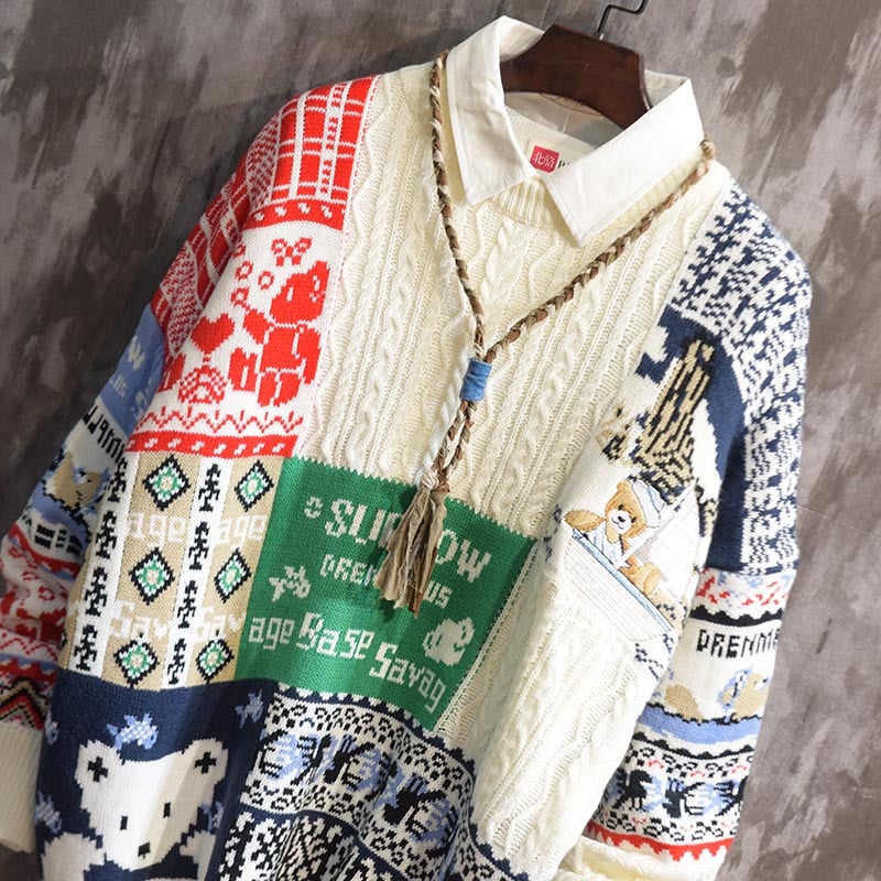 Pullover uomo girocollo rosso a maniche lunghe, maglione confortevole per abbigliamento maschile versatile.
