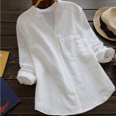 Camicia donna elegante con scollo a V profondo, maniche lunghe e vestibilità morbida per un look sofisticato.
