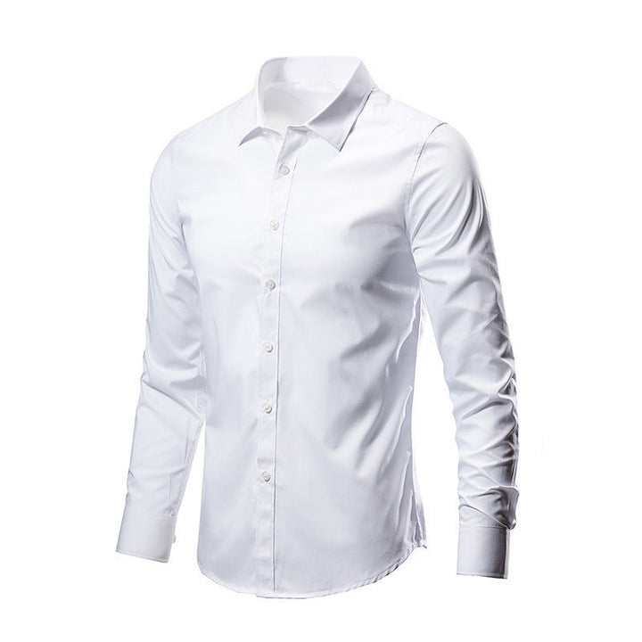 Camicia da uomo versatile per ufficio o eventi formali. Senza stiro, maniche lunghe, slim fit per un look impeccabile.