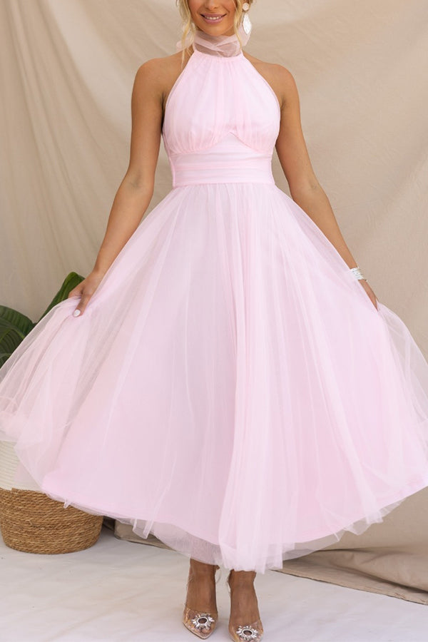 Abito da cerimonia donna, modello maxi elegante con scollo all'americana, look sofisticato.