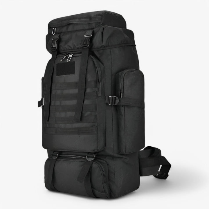Zaino da avventura 80L kaki da uomo, ideale per spedizioni e sport all'aperto estremi.