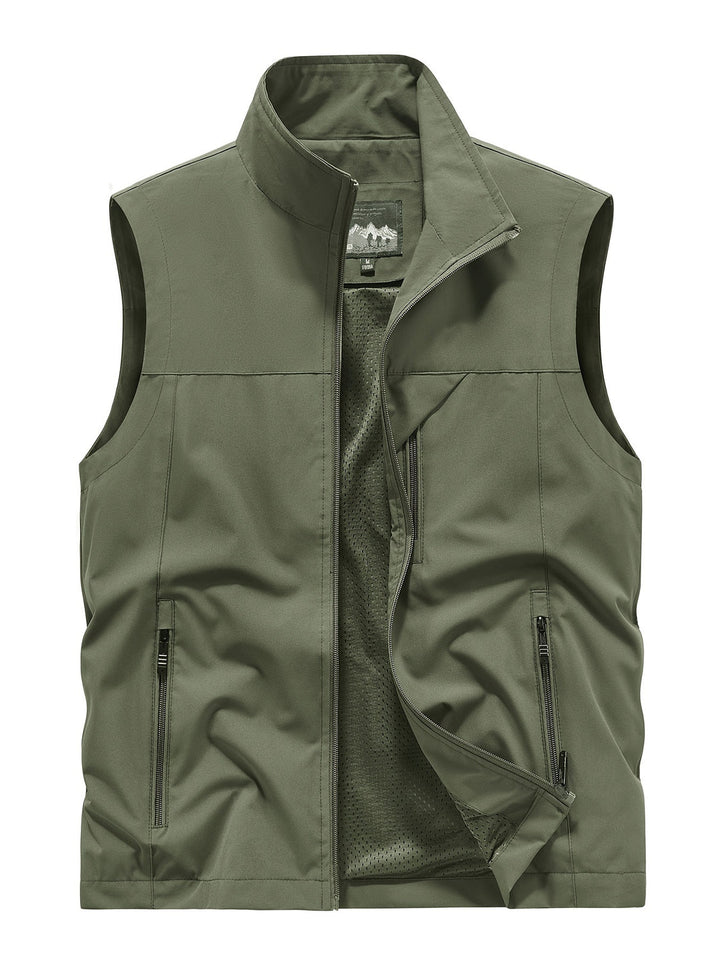 Gilet da uomo in poliestere, ultraleggero e traspirante. Essenziale per trekking, running e viaggi estivi.