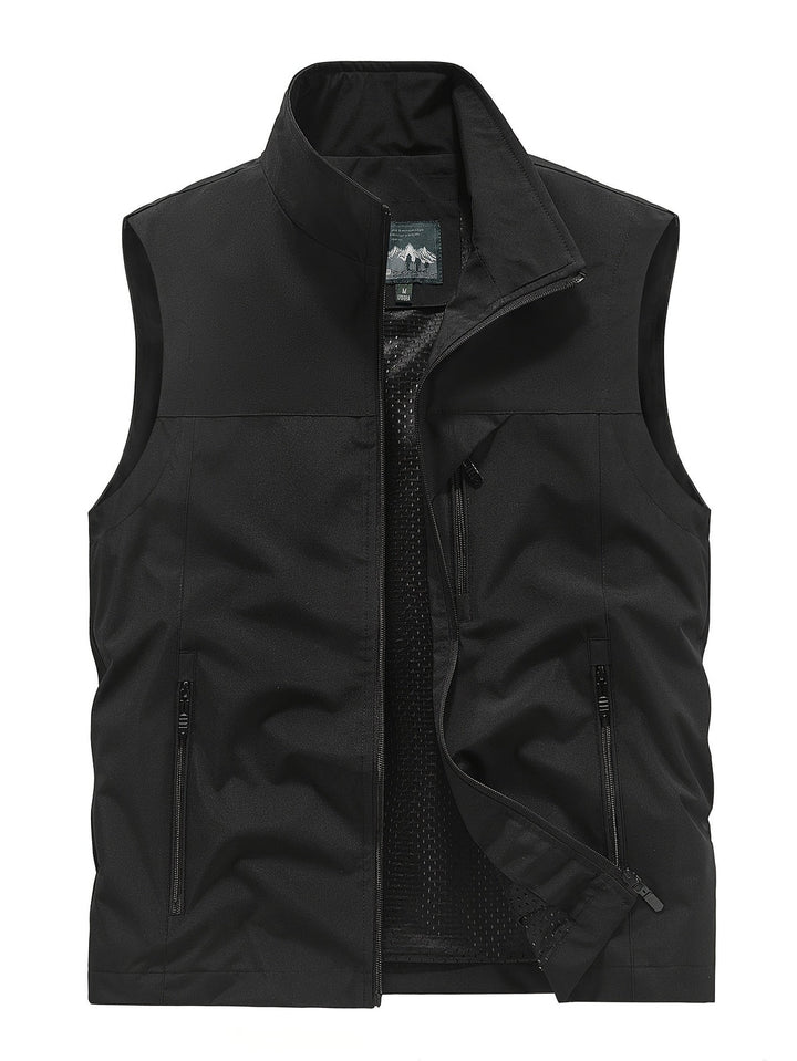 Gilet sportivo da uomo senza maniche in poliestere traspirante. Perfetto per primavera, estate e massimo comfort.