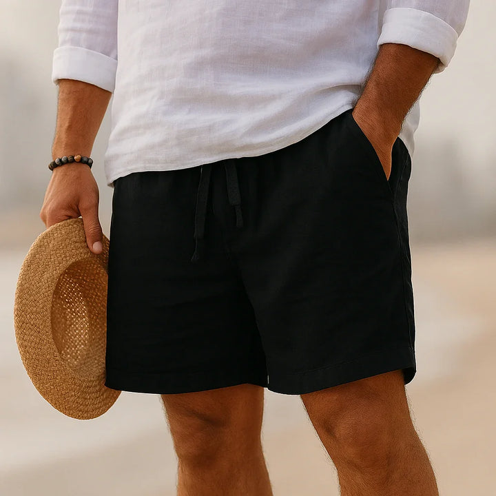 Pantaloncini da uomo casual per vacanza ed estate. Coulisse in vita e tasche offrono comfort e stile.