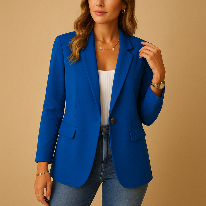 Blazer donna slim fit colore classico, giacca versatile per primavera e autunno. Eleganza e comfort.