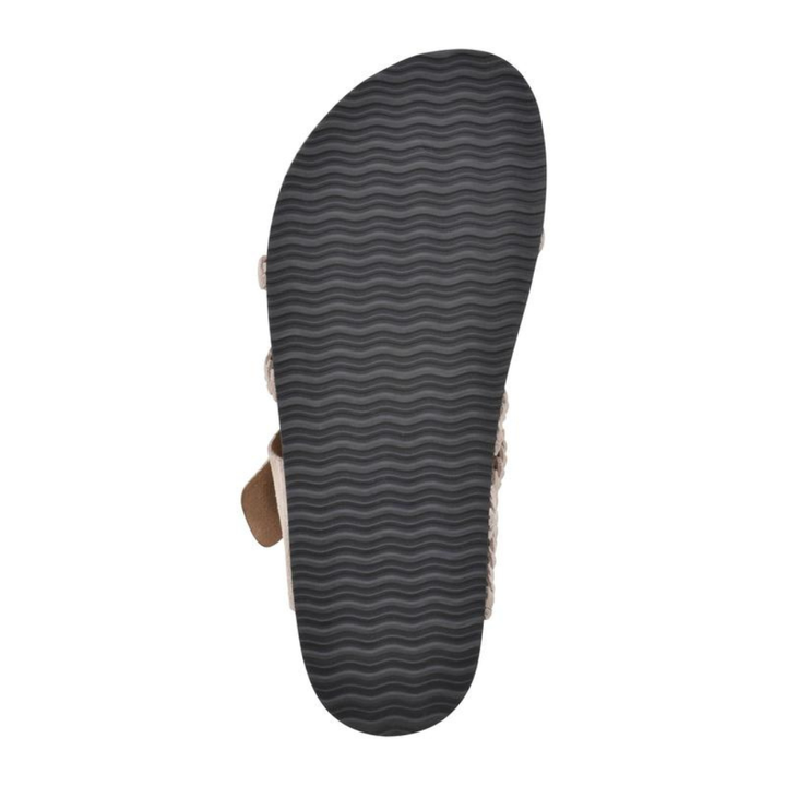 Sandali intrecciati donna con fibbia, comfort estivo. Calzature regolabili per passeggio e look casual.