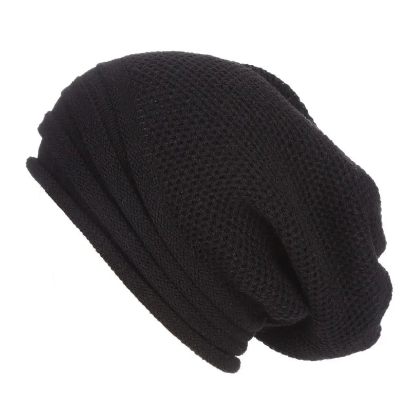 Cappello beanie slouchy da ragazza grigio chiaro con trama a nido d'ape, perfetto per l'inverno e lo stile casual.