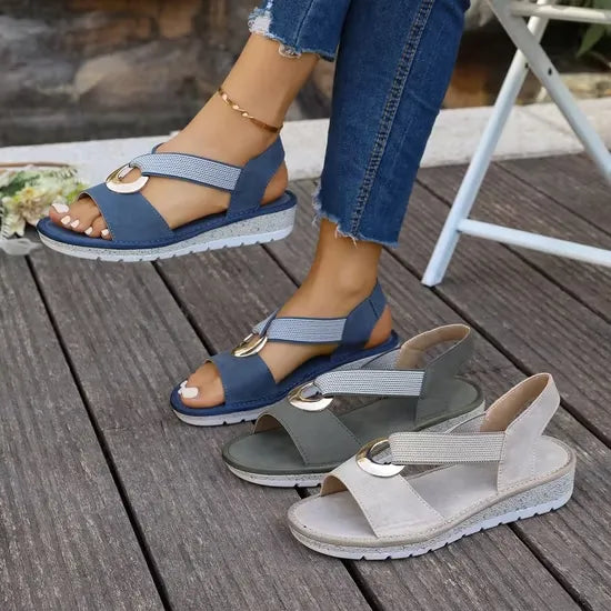 Sandali donna ortopedici con cinturino intrecciato, ideali per comfort e moda estiva.