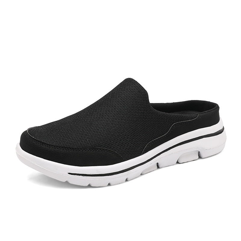 Dettaglio delle pantofole ortopediche da uomo. Offrono supporto e sollievo per i piedi, massimizzando il comfort.