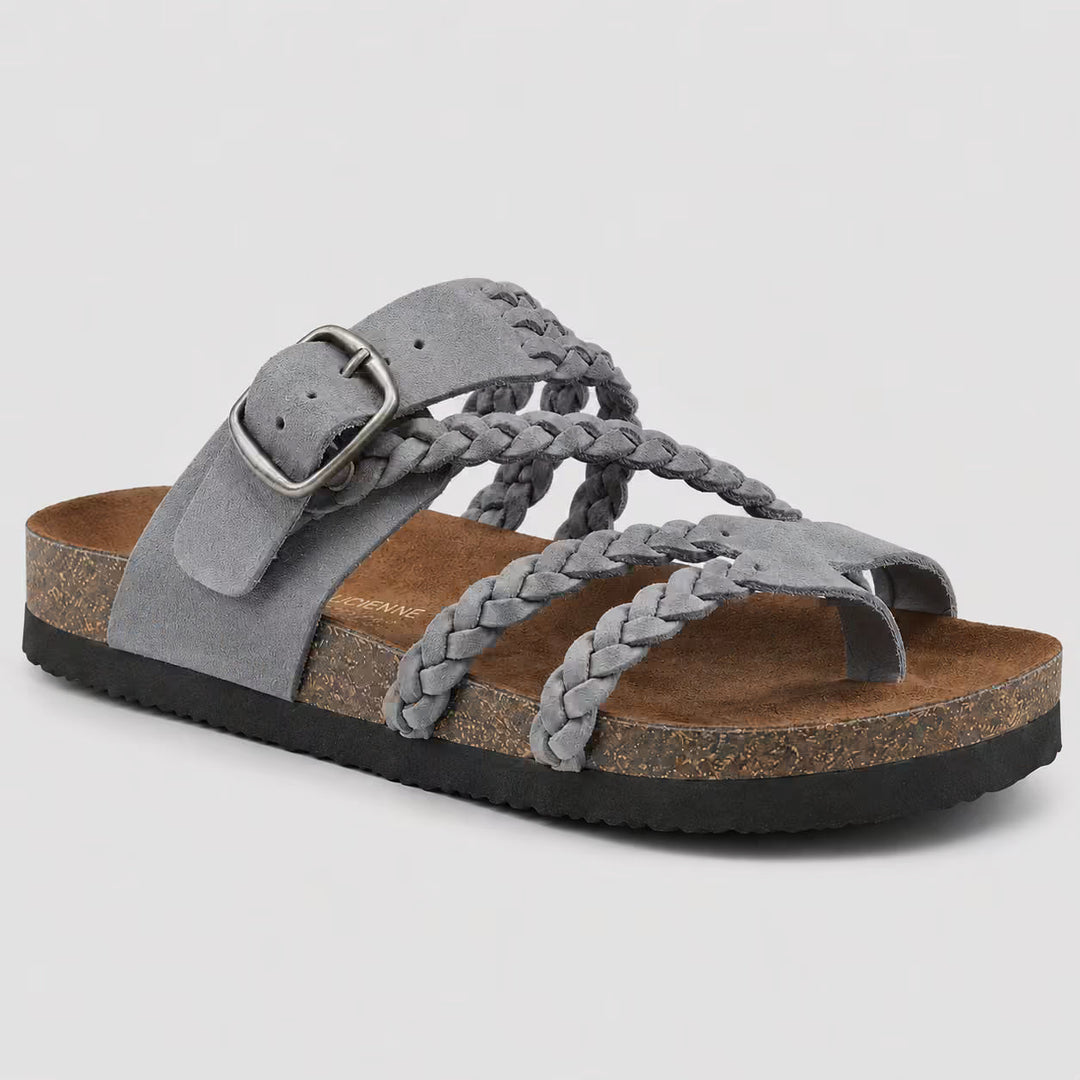 Sandali rossi donna comfort, plantare anatomico, fibbia singola. Calzature estive per la moda.